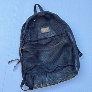 Vintage Black Five Star XL Mead Mesh Backpack 90s Y2K Grunge